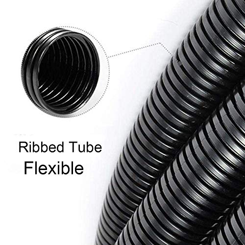 ZhiYo 100 FT Black 1/4" Wire Loom Split Tubing Auto Wire Conduit