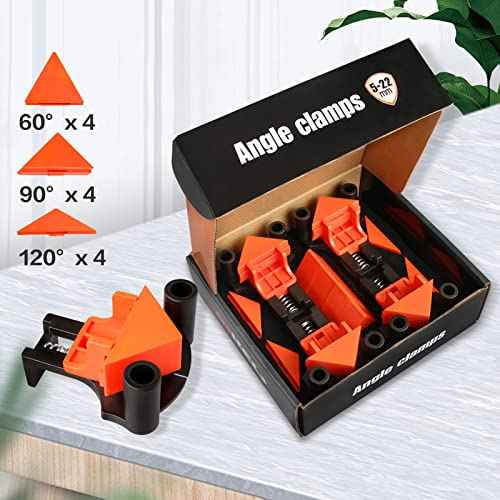 Corner Clamp for Woodworking - 60/90/120¡Æ Multi-Angle Adjustable Spring Clamps (4Pcs) - Woodworking & Photo Framing Tools, Gifts for Men/Dad/DIYers