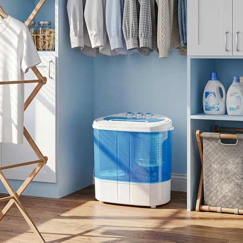 Portable Twin Tub Washing Machine 9.9LB Compact Top Load Washer & Spin Dryer