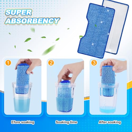 KeePow Reusable Mop Pads Refills for Shark VACMOP VM252 VM200 - 4+2+1 Pack (Blue)