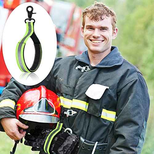 Shappy 3 Pcs Firefighter Glove Strap Heavy Duty with Reflective Trim Turnout Gear Glove Safety Adjustable Strap Accessories Gear(Fluorescent Yellow)