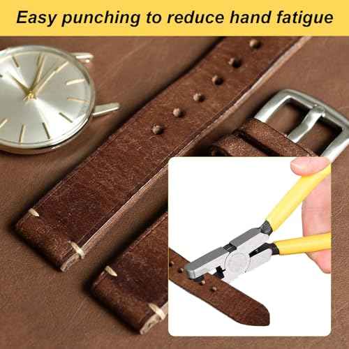 2PCS Band Leather Punching Pliers 2.0mm Belt Punch Tool for Belt Punching Tool Lace Punch Hand Wrist Strap Leather Punching Tool for DIY Craft Shoes Fabric