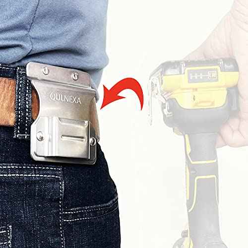 Clip On Tool Belt Drill Holder, Holster Tool Belt Clip for Tape Measure Holder Clip Holster Cordless Drill, Impact, Nailer, Any Tools with Hanger Clips