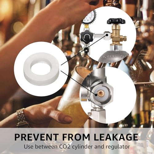 Nylon CO2 Regulator Washers - Keg Coupler Gaskets 0.7in OD, 16-Pack