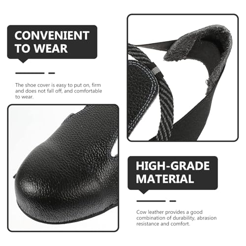 Guard Steel Toe Covers: Heavy Duty Leather Overshoes for Work Boots with Adjustable Strap (Size 5-12 US)