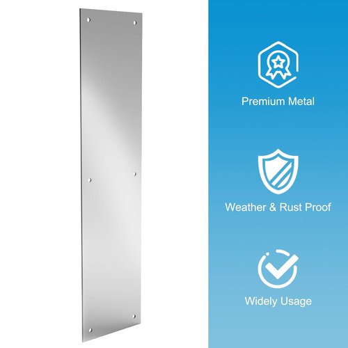 Fixirons 2 Pcs Push Door Plate 16x4 Stainless Steel Door Push Plate Metal Door Plate with Screws Kick Plate for Exterior Door for Door Avoid from Kicking