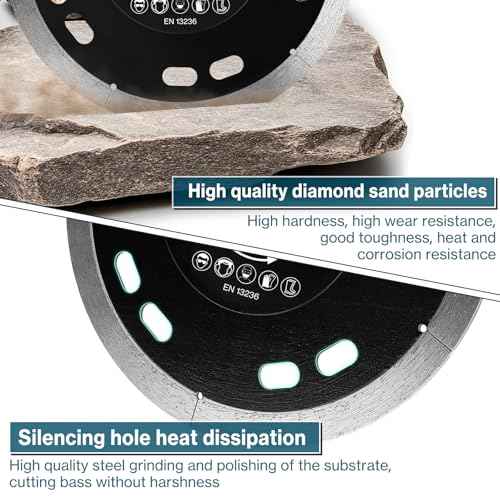 Diamond Blade for Angle Grinder ? Ultra-Thin Turbo Cutting Disc for Porcelain Tile, Ceramic, Concrete, Masonry, Stone ? Dry/Wet Cutting, 7/8" Arbor (115mm / 4 1/2inch)