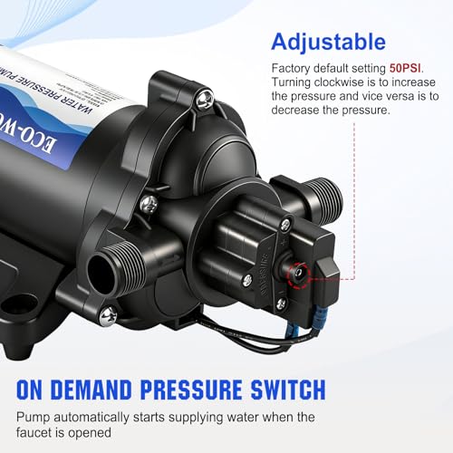 ECO-WORTHY Black 33-Series Industrial Water Pressure Pump 110V, 4 GPM, 50 PSI