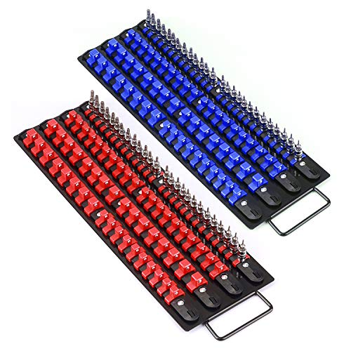 Mayouko 80-Piece Socket Organizer Tray Set | Heavy-Duty 1/4, 3/8, 1/2 Inch Socket Holders