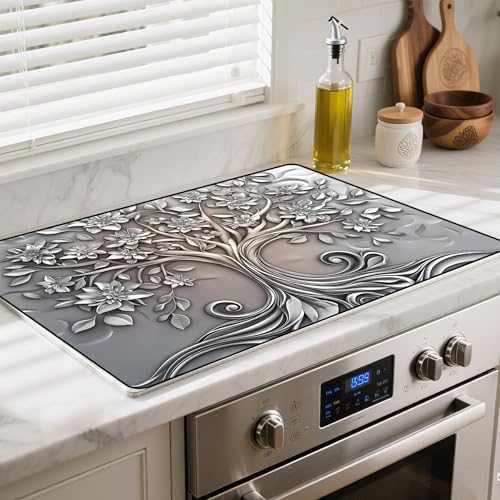 BSFHH XXL Heat-Resistant Stove Top Cover 28.5" x 20.5" Big Tree Pattern