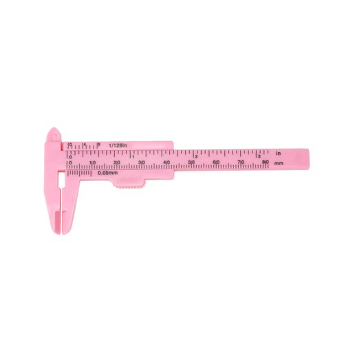 Tighall 10PCS Mini Plastic Vernier Caliper Double Scale Sliding Gauge Measuring Tool Ruler for Student Office Carpentry Jewelry Measuring (Pink,80mm/3 Inch)