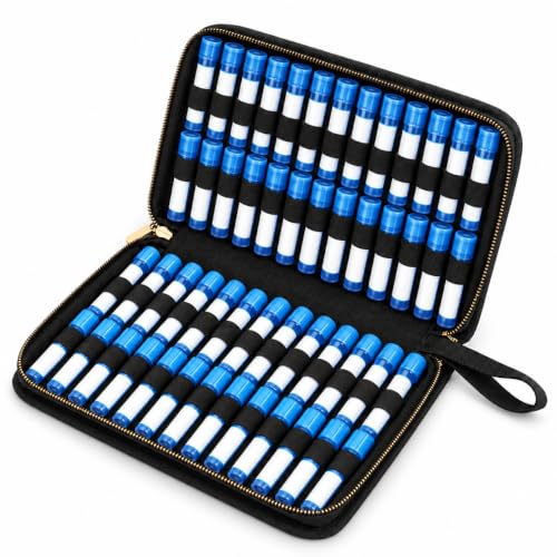 Homeopathic Remedy Tube Organizer Case, Black Fabric, Holds 52 Tubes