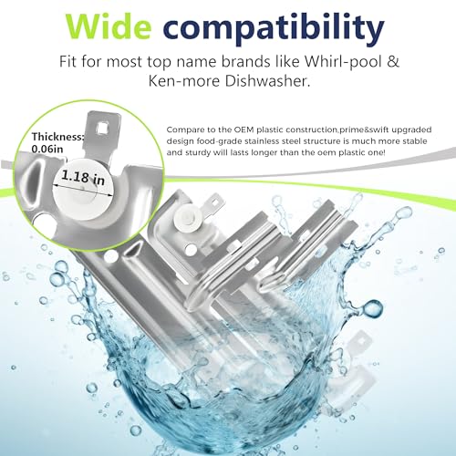 Romalon W10712395 Upper Rack Adjuster Kit for Whirlpool/Kenmore Dishwashers