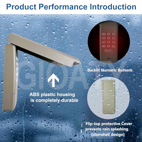 GIOATY Gray Wireless Garage Door Keypad for Liftmaster & Chamberlain Openers