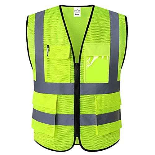 XIAKE Reflective Safety Vest for Men & Women High Visibility Class 2 Vest with Pockets Meets ANSI Standards