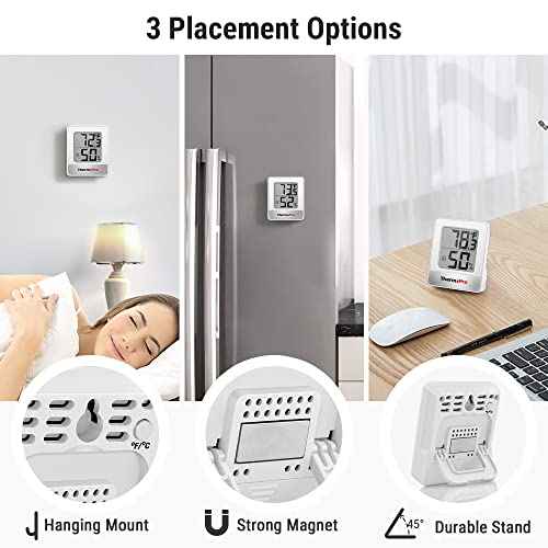 ThermoPro TP49 Digital Hygrometer Indoor Thermometer Humidity Meter Room Thermometer with Temperature and Humidity Monitor Mini Hygrometer Outdoor