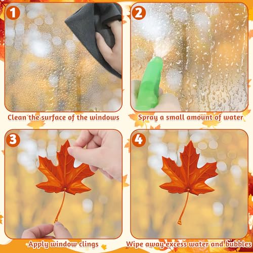 Fall Window Clings 9 Sheets 274 PCS Autumn Decor for Thanksgiving & Party - Traplace