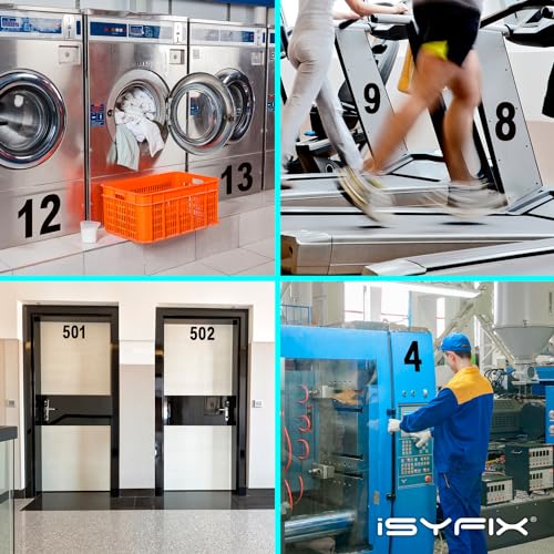 iSYFIX 10 Inch Black Vinyl Number 1 Stickers - 6 Pack Self-Adhesive House Numbers