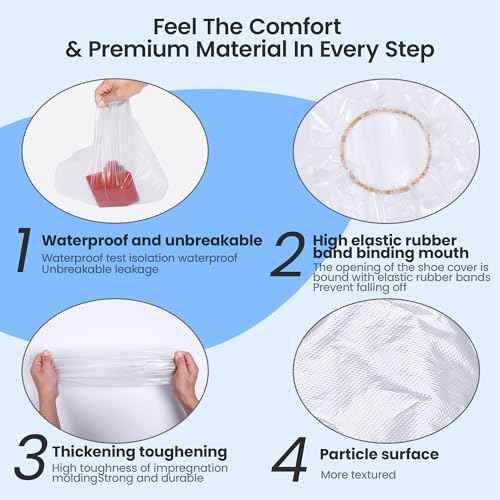 10 Pairs Waterproof Shoe Covers for Rain - Disposable Plastic Rain Shoe Covers - Non-Slip Indoor Outdoor Rain Cover for Shoes,Plastic Overshoes for Men Women -Water Proof Boot Protector ? Clear
