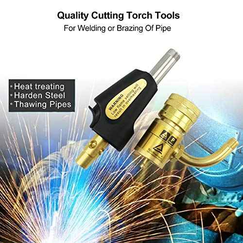 Gas Turbo Torch Tips with Adjustable Swirl Flame, Brazing Soldering Welding Plumbing Tool Home Accessory for MAP Pro and 1LB Propane Cylinders, Propane MAP Gas Torch Head with Trigger Ignition