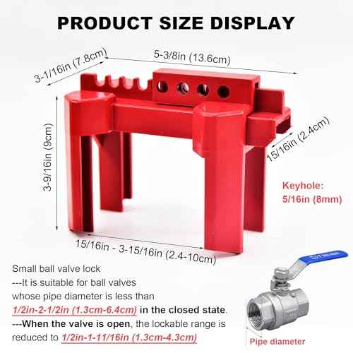 Ball Valve Lockout,Adjustable Ball Valve Lockout Device,for 1/2"-2-1/2" Outside Pipe Diameter,Outdoor Water Spigot Lock Industrial Faucet Handle Locks Pipeline Valve Locking Device(2pack£©