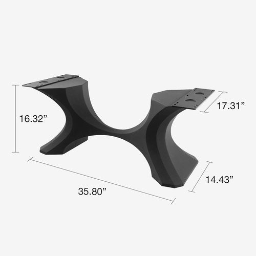 Flowyline 16" H 208 Haru Handcrafted Black Metal Table Legs and Bases for Coffee Tables | Steel Desk Legs | Rust-Resistant, Adjustable Furniture Legs for Bench | Mid-Century Modern | Indoor/Outdoor