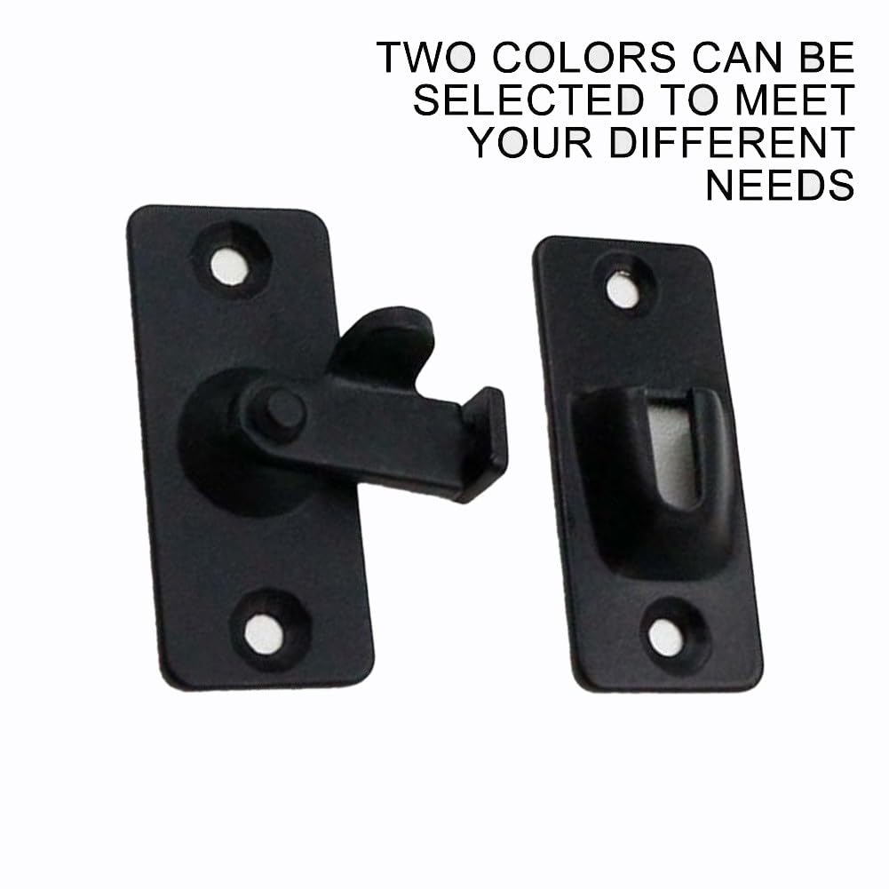 Flip Door Sliding Latch, 90 Degree Stainless Steel Latch, Safety Door Lock, Right Angle Curved Door with Buckle, for Sliding Door, Bathrooms, Cabinets, Drawers