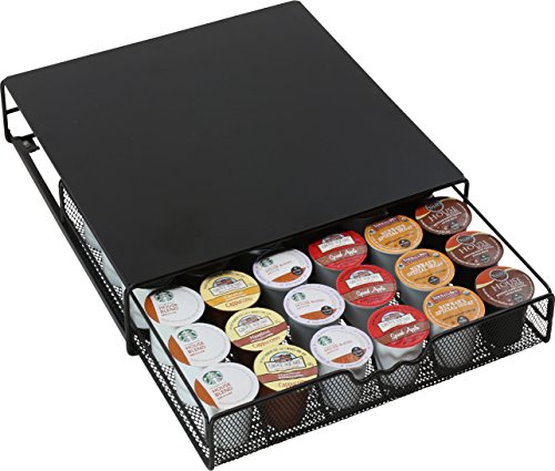 Deco Brothers 36-K-Cup Drawer Holder, Black with Metal Top – Under-Keurig Pod Storage