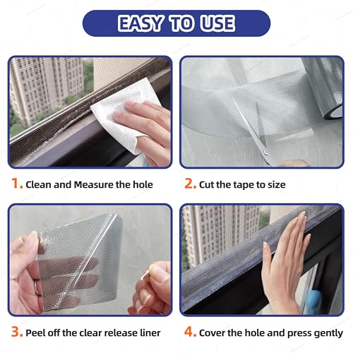 KING MOUNTAIN Gray Window Screen Repair Tape 3in x 20ft Heavy Duty Waterproof Patch Kit