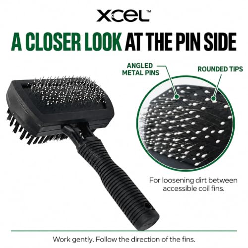 Double Sided AC Coil Cleaning Brush & Fin Comb for HVAC Evaporator & Condenser