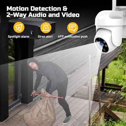 4G LTE Cellular Solar Security Camera Wireless Outdoor, 4G LTE Cellular Security Camera Includes SIM Card, Solar Powered Cellular Camera with PIR Motion Detection & Color Night Vision & Two-Way Audio