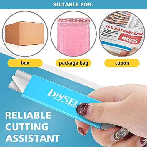DIYSELF Box Cutters, 12 Pack Box Cutter Retractable, Box Cutters Knife with Single Edge Razor Blade, Utility Knife All Metal Shell, Letter Opener for Packages, Boxes, and Paper