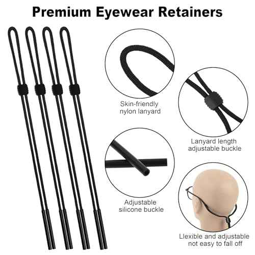 Attmu 12 Pack Sunglasses Strap, Sports Eye Glasses String Strap, Adjustable Eyeglasses Strap Lanyard Cord Band Neck Holders Eyewear Retainer for Men Women Kids