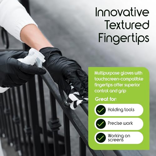 Inspire Black Nitrile Disposable Gloves Medium - Box of 100