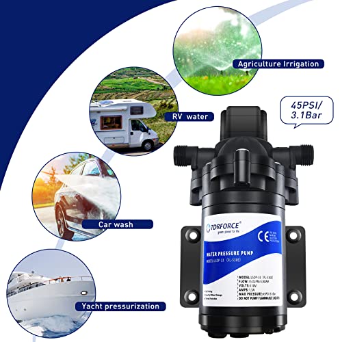 TDRFORCE 110V 4 GPM Water Circulating Pump with 45 PSI Pressure Booster