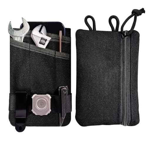 HXOUSE Small Small EDC Pocket Pouch - EDC Organizer Pouch with 4 Pockets for Men, Mini Pocket Tool Pouch for Knife/Flashlight/Tactical Pen - Men's Mini Tool Pouch for Daily Carry