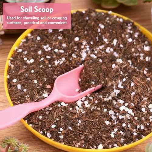 Bonsai Tools Transplanting Potting Bonsai Garden Shovel Hand Tools Bonsai Tree Kit Mini Garden Plant Care Shovel Soil£¨Pink£©