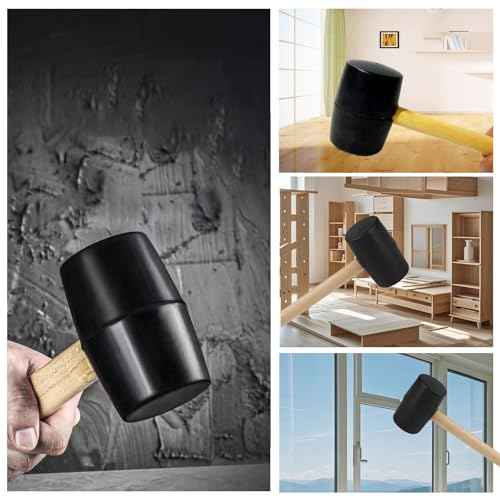 2 PCS Rubber Hammer with 2 Soft Rubber Head,8 Oz & 25mm Multi-function Double Head Mounting Hammer,Suitable For Crafts, Woodworking, Flooring, Camping and Other Industries