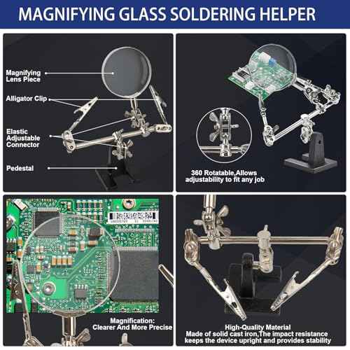 100W Soldering Iron Kit,Adjustable Temperature 180-520¡É Solder Iron,16 In 1 Soldering Iron Kit with 5 Solder Tips,Multimeter,Desoldering Pump,Stand,Tweezers