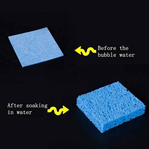 10 Pcs Soldering Iron Special High Temperature Sponge,With Holes 60mm x 60mm x 10mm,Blue
