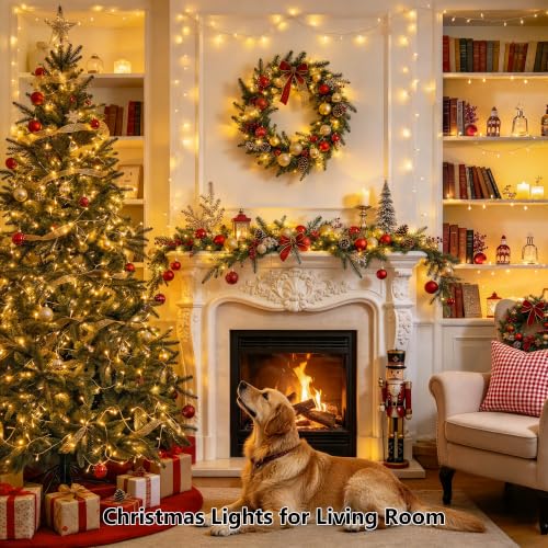 JMEXSUSS Warm White 200 LED Christmas String Lights Indoor & Outdoor