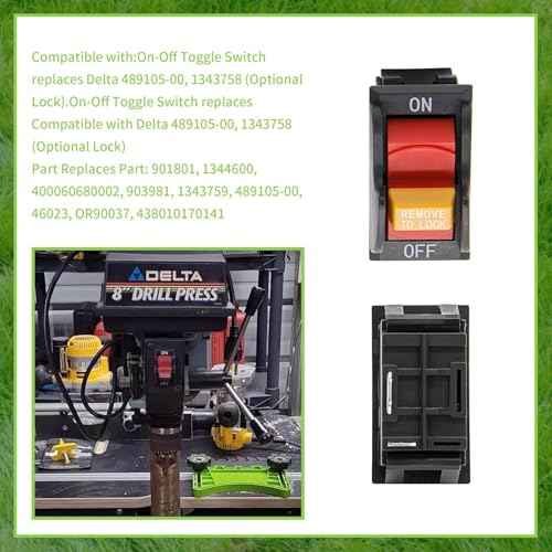 Thaekuns SW7B On-Off Toggle Switch 2 Prong for Table Saws and Drill Press Replaces Black & Decker, Delta/Porter Cable 489105-00, 438010170141 Rigid/Ryobi 46023