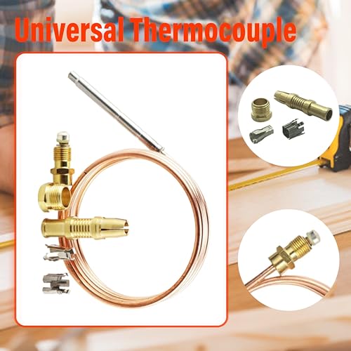 ActyGo 48IN Replacement Oven Snap-On Thermocouple Set 1980-048 for Robertshaw/Montague