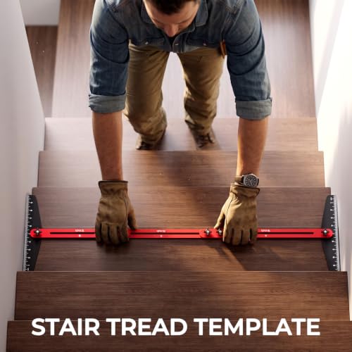 INCLY Stair Tread Template Tool Kit with Carpenter Pencil & Steel Ruler