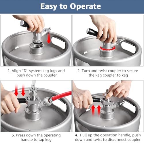MRbrew All 304 Stainless Steel Keg Coupler Sankey D-System - Full 304 Stainless Steel