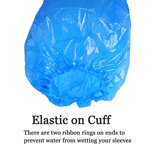 Yzurbu Disposable Arm Sleeves, Plastic Waterproof Oversleeves Protector Covers with Elastic on Cuff