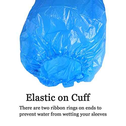Yzurbu Disposable Arm Sleeves, Plastic Waterproof Oversleeves Protector Covers with Elastic on Cuff