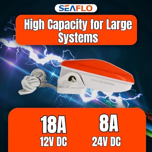 SEAFLO 02 Series Marine Bilge Pump Float Switch - Max 18A, 12V/24V, Automatic Water Level Sensor