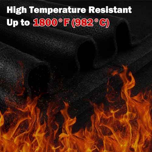 kanhiro Carbon Felt Welding Blanket Fireproof - 2 Packs 20" X 36" Heat Resistant Fabric 1800¡ÆF High Temp Insulation Pad, Flame Retardant Protective Mat for Soldering Welding Brazing Plumbing