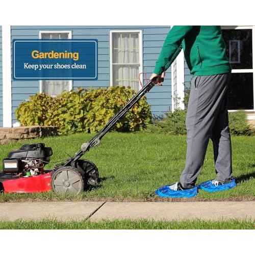 Shoe Covers Disposable Non Slip -100 Pack(50 pairs) 15.7'' Hygienic Waterproof Foot Booties Covers Recyclable Shoe Booties Covers for Indoors, Fits Up to US Men's 11 & US Women's 13